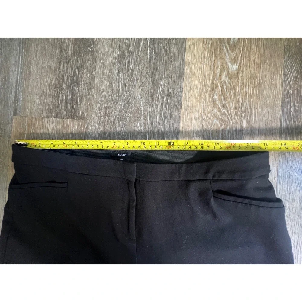 Alfani Dress Pants Womens 14S Black Straight Leg Stretch Comfort Career Trousers